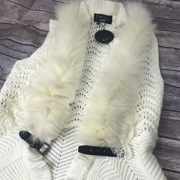 P LUCA NWT Faux Fur Vest ONE SIZE - Picture 5 of 5
